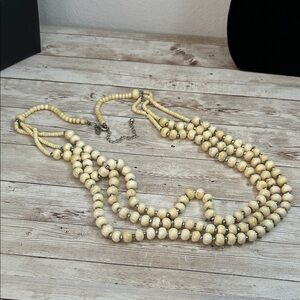 Vintage Chico's Cream Beaded Necklace